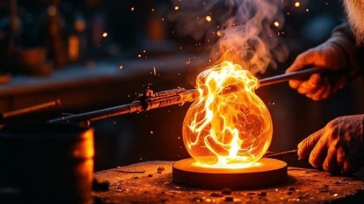 مراحل ساخت حبابهای شیشهای توسط رضا دهاقین